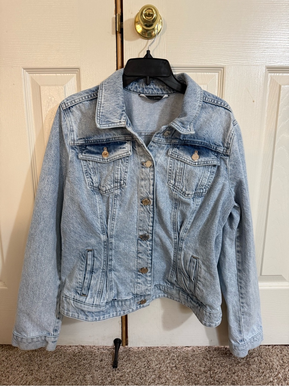 White House Black Market Light Wash Denim Jean Jacket